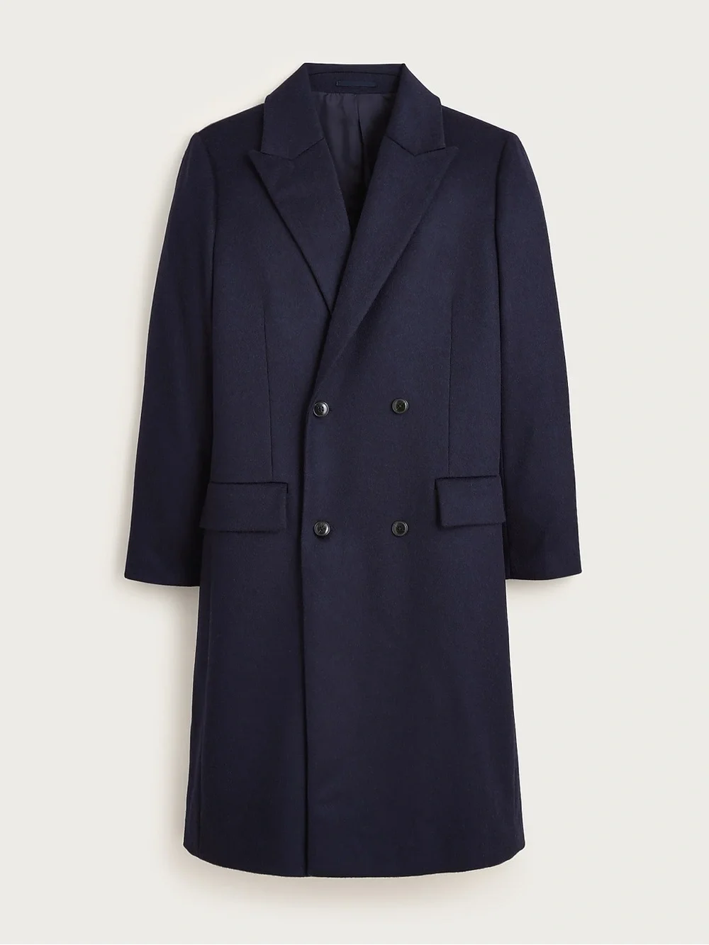 J. CREW Double-breasted topcoat in English merino wool Navy 38S NWT $998 C0035